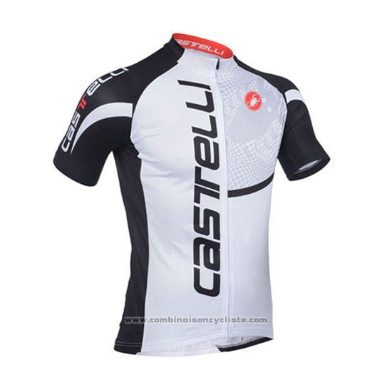 2013 Maillot Cyclisme Castelli Noir et Blanc Manches Courtes et Cuissard