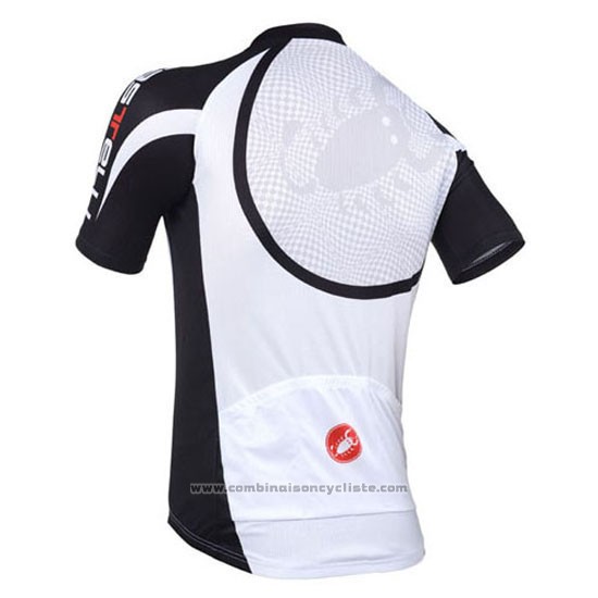 2013 Maillot Cyclisme Castelli Noir et Blanc Manches Courtes et Cuissard