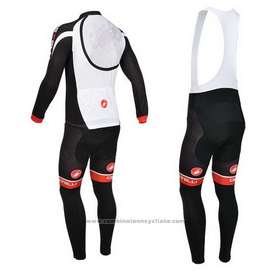 2013 Maillot Cyclisme Castelli Noir et Blanc Manches Longues et Cuissard