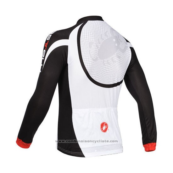 2013 Maillot Cyclisme Castelli Noir et Blanc Manches Longues et Cuissard
