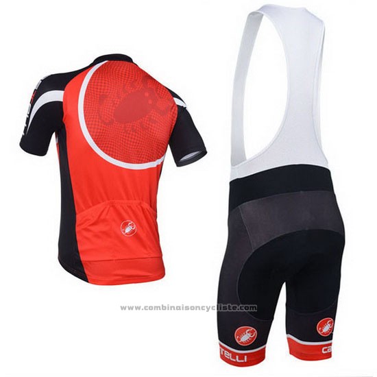 2013 Maillot Cyclisme Castelli Noir et Rouge Manches Courtes et Cuissard