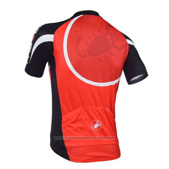 2013 Maillot Cyclisme Castelli Noir et Rouge Manches Courtes et Cuissard