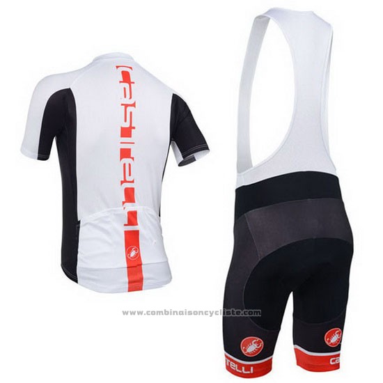 2013 Maillot Cyclisme Castelli Orange et Blanc Manches Courtes et Cuissard