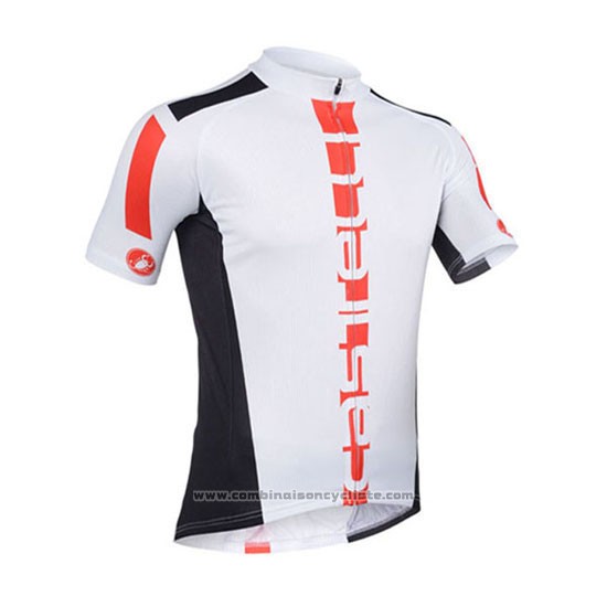 2013 Maillot Cyclisme Castelli Orange et Blanc Manches Courtes et Cuissard