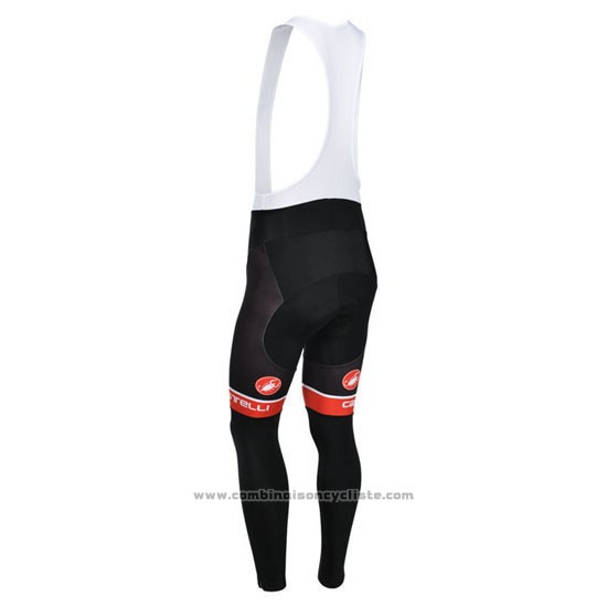 2013 Maillot Cyclisme Castelli Orange et Blanc Manches Longues et Cuissard