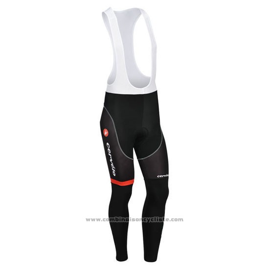 2013 Maillot Cyclisme Cervelo Blanc et Noir Manches Longues et Cuissard
