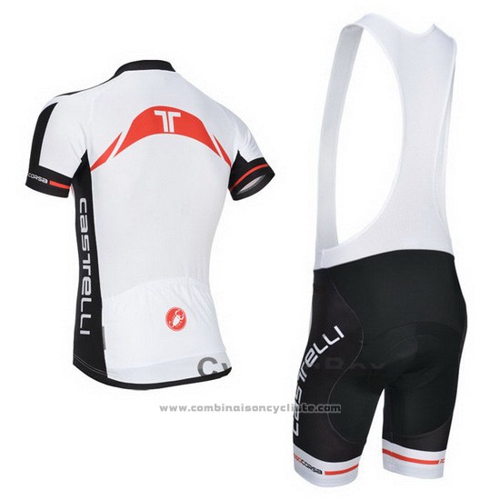 2014 Maillot Cyclisme Castelli Blanc Manches Courtes et Cuissard