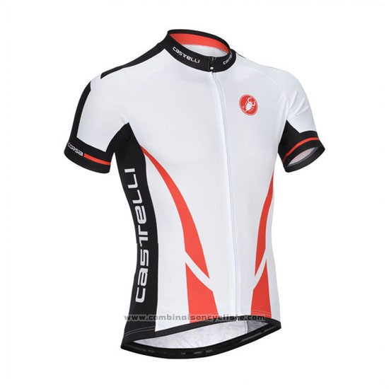 2014 Maillot Cyclisme Castelli Blanc Manches Courtes et Cuissard