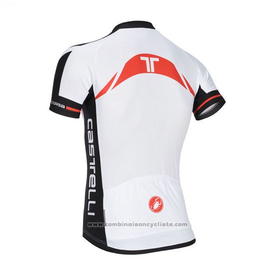 2014 Maillot Cyclisme Castelli Blanc Manches Courtes et Cuissard