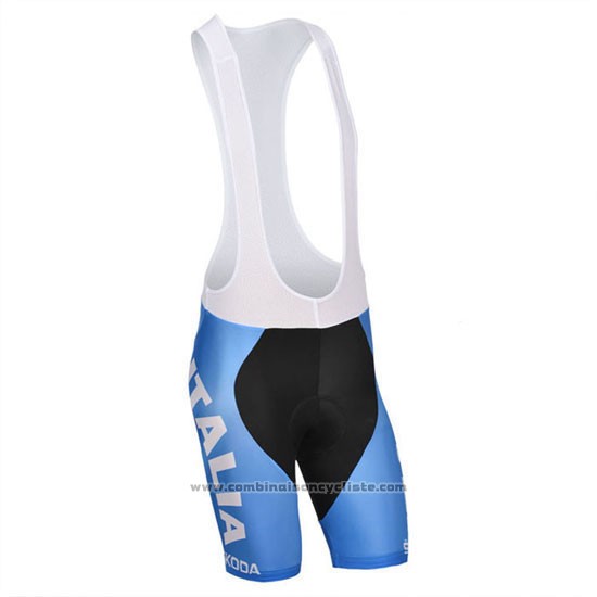 2014 Maillot Cyclisme Castelli Bleu et Blanc Manches Courtes et Cuissard