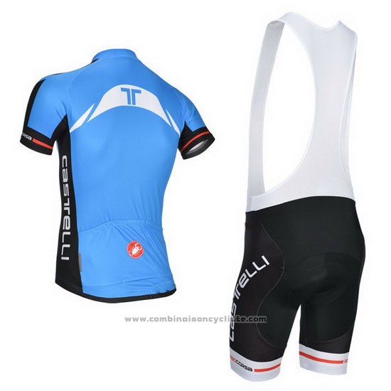 2014 Maillot Cyclisme Castelli Bleu et Noir Manches Courtes et Cuissard
