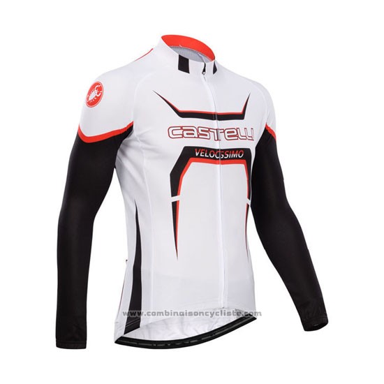 2014 Maillot Cyclisme Castelli Noir et Blanc Manches Longues et Cuissard