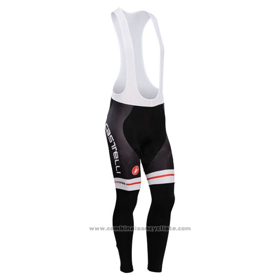 2014 Maillot Cyclisme Castelli Noir et Blanc Manches Longues et Cuissard
