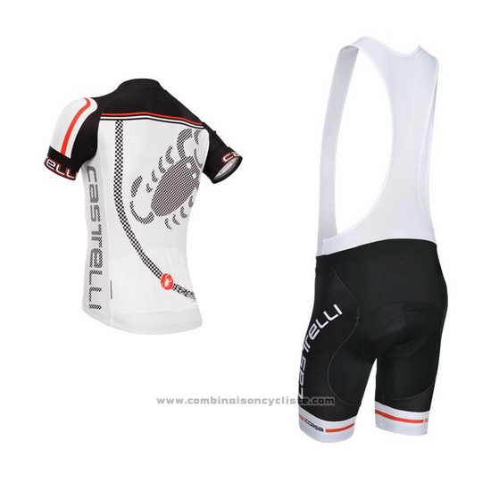 2014 Maillot Cyclisme Castelli Noir et Gris Manches Courtes et Cuissard