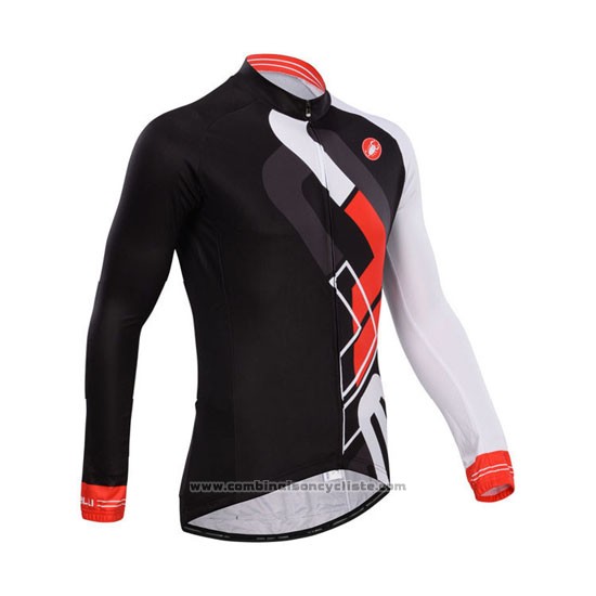 2014 Maillot Cyclisme Castelli Rouge et Noir Manches Longues et Cuissard