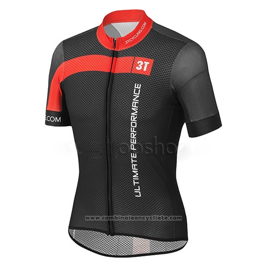2015 Maillot Cyclisme Castelli 3t Noir et Rouge Manches Courtes et Cuissard
