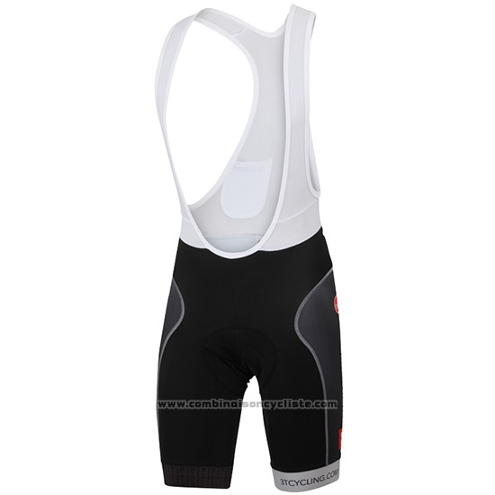 2015 Maillot Cyclisme Castelli 3t Noir et Rouge Manches Courtes et Cuissard