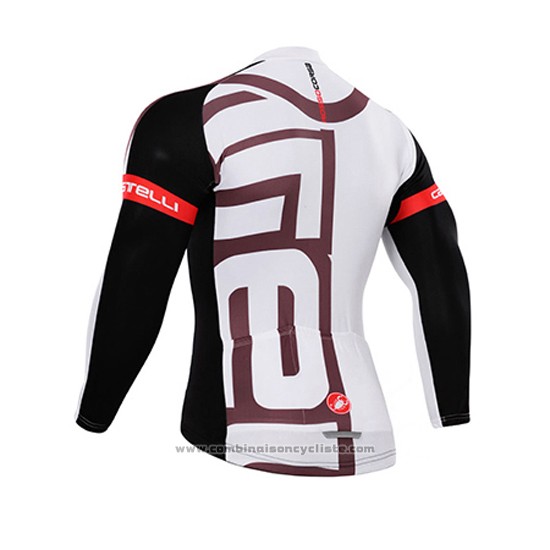 2015 Maillot Cyclisme Castelli Blanc Fuchsia Manches Longues et Cuissard
