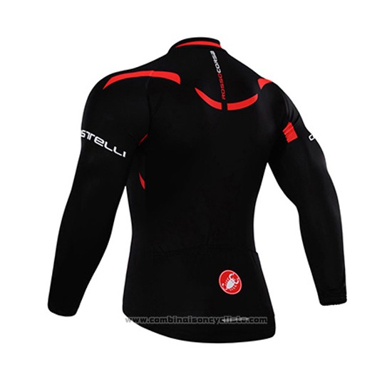2015 Maillot Cyclisme Castelli Brillant Noir Manches Longues et Cuissard