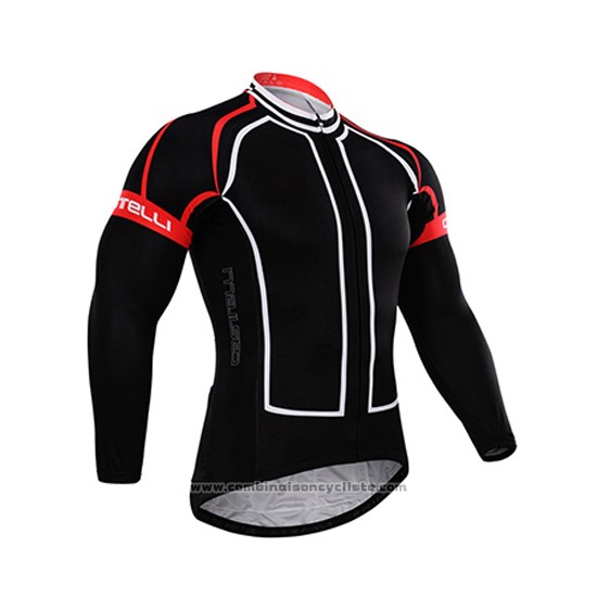 2015 Maillot Cyclisme Castelli Noir Manches Longues et Cuissard