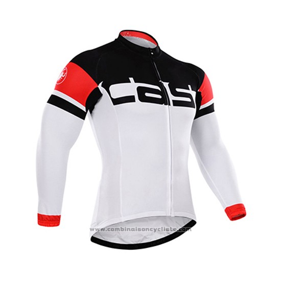 2015 Maillot Cyclisme Castelli Noir et Blanc Manches Longues et Cuissard