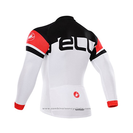 2015 Maillot Cyclisme Castelli Noir et Blanc Manches Longues et Cuissard