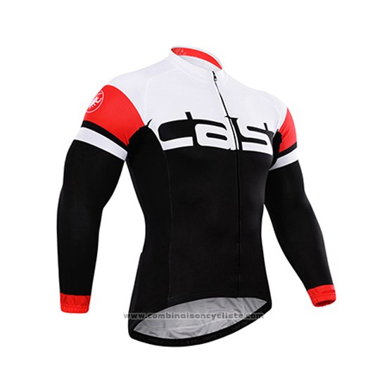 2015 Maillot Cyclisme Castelli Profond Blanc et Noir Manches Longues et Cuissard