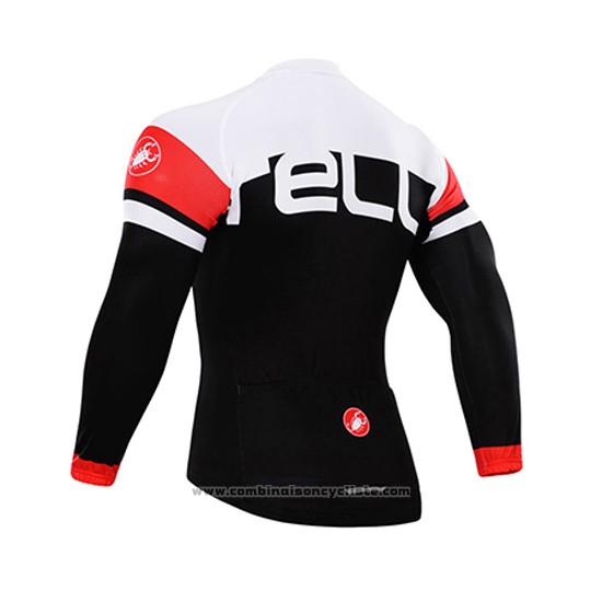 2015 Maillot Cyclisme Castelli Profond Blanc et Noir Manches Longues et Cuissard