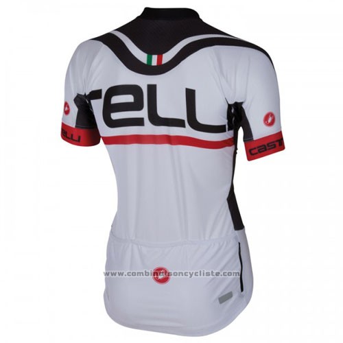 2016 Maillot Cyclisme Castelli Blanc Manches Courtes et Cuissard
