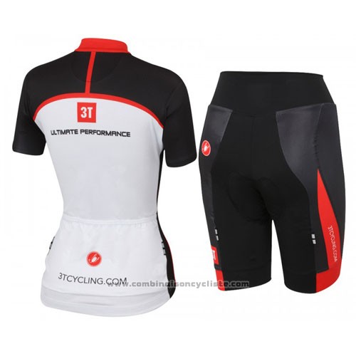 2016 Maillot Cyclisme Castelli Blanc Rouge Manches Courtes et Cuissard