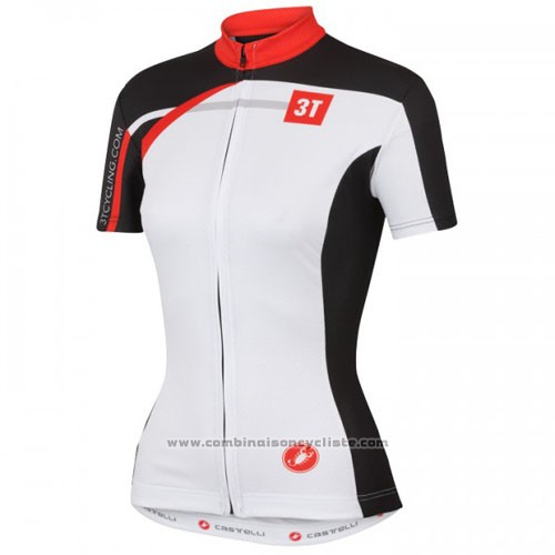 2016 Maillot Cyclisme Castelli Blanc Rouge Manches Courtes et Cuissard