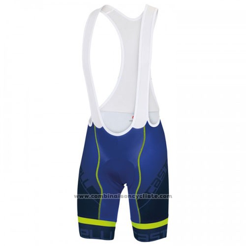 2016 Maillot Cyclisme Castelli Bleu Blanc Manches Courtes et Cuissard