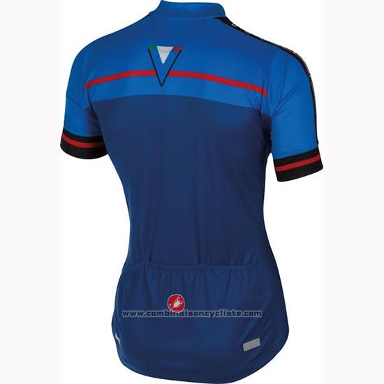 2016 Maillot Cyclisme Castelli Bleu Manches Courtes et Cuissard