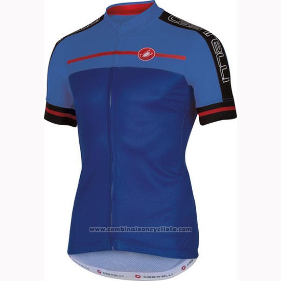 2016 Maillot Cyclisme Castelli Bleu Manches Courtes et Cuissard