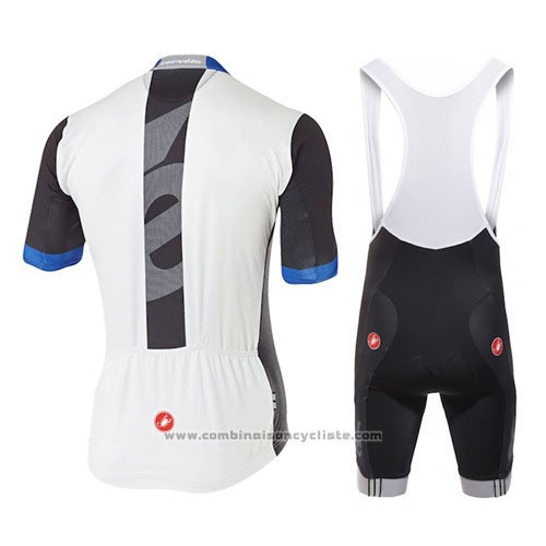 2016 Maillot Cyclisme Castelli Cervelo et Blanc et Bleu Manches Courtes et Cuissard