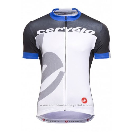2016 Maillot Cyclisme Castelli Cervelo et Blanc et Bleu Manches Courtes et Cuissard