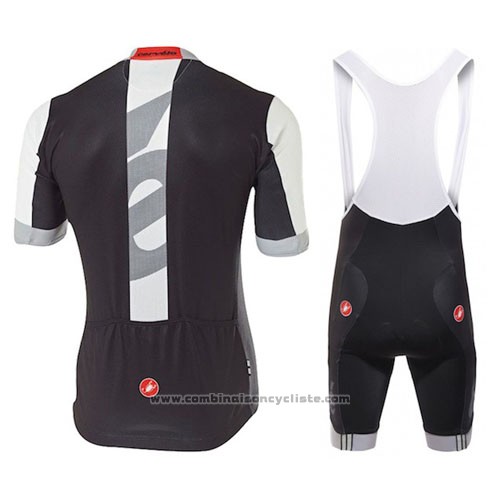 2016 Maillot Cyclisme Castelli Cervelo et Blanc et Gris Manches Courtes et Cuissard