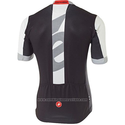 2016 Maillot Cyclisme Castelli Cervelo et Blanc et Gris Manches Courtes et Cuissard