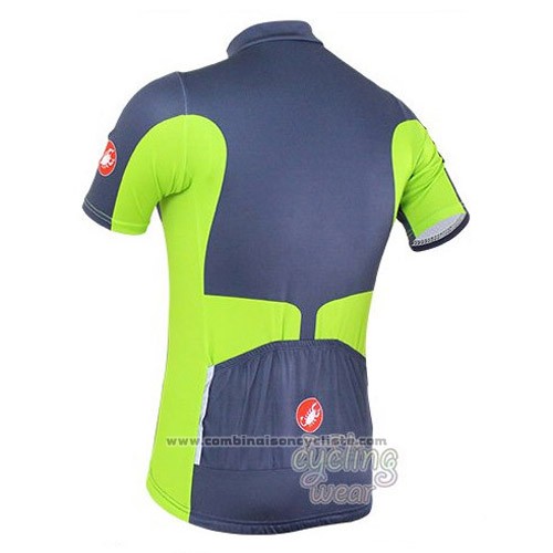 2016 Maillot Cyclisme Castelli Gris et Vert Manches Courtes et Cuissard