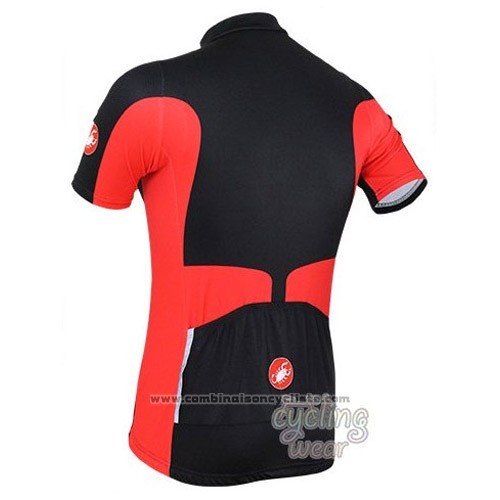 2016 Maillot Cyclisme Castelli Noir Rouge Manches Courtes et Cuissard
