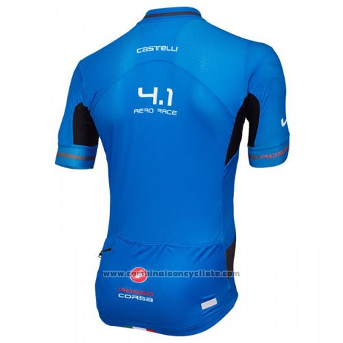 2016 Maillot Cyclisme Castelli Noir et Azur Manches Courtes et Cuissard