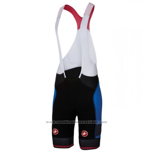 2016 Maillot Cyclisme Castelli Noir et Azur Manches Courtes et Cuissard