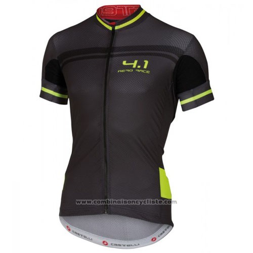 2016 Maillot Cyclisme Castelli Noir et Vert Manches Courtes et Cuissard