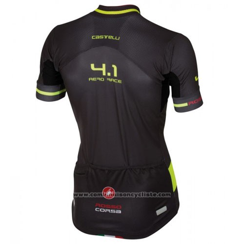2016 Maillot Cyclisme Castelli Noir et Vert Manches Courtes et Cuissard