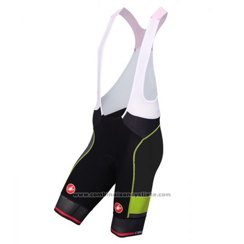 2016 Maillot Cyclisme Castelli Noir et Vert Manches Courtes et Cuissard