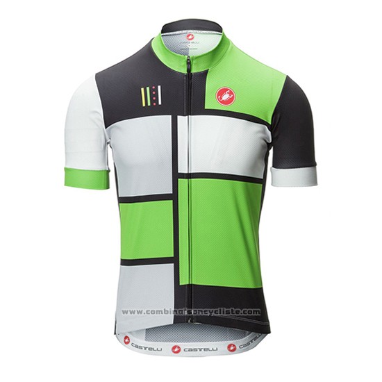 2016 Maillot Cyclisme Castelli Vert et Noir Manches Courtes et Cuissard