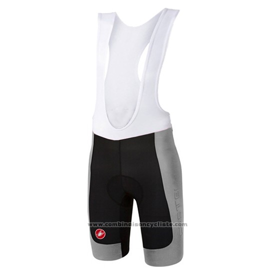 2017 Maillot Cyclisme Castelli Argent Manches Courtes et Cuissard