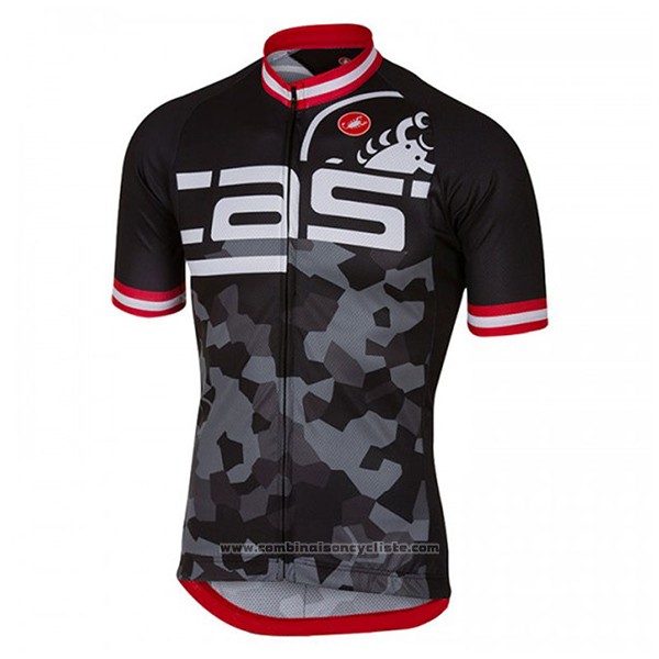 2017 Maillot Cyclisme Castelli Attacco Noir Manches Courtes et Cuissard