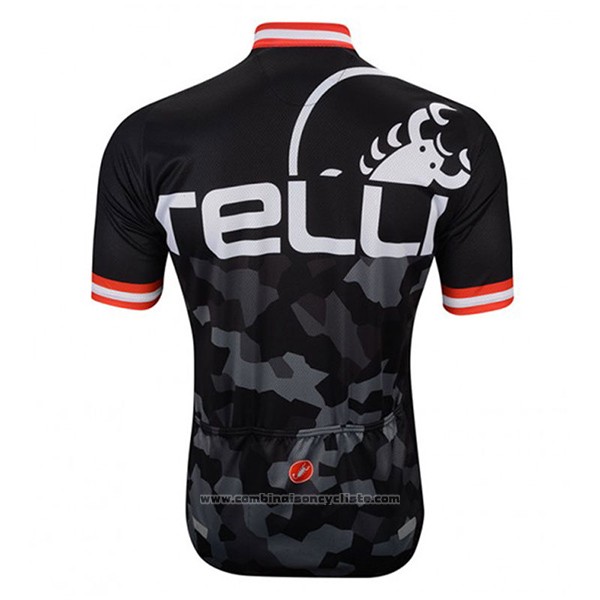 2017 Maillot Cyclisme Castelli Attacco Noir Manches Courtes et Cuissard