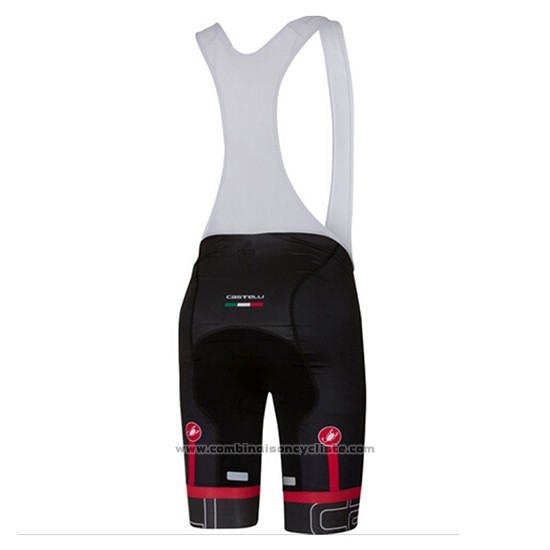 2017 Maillot Cyclisme Castelli Blanc et Noir Manches Courtes et Cuissard